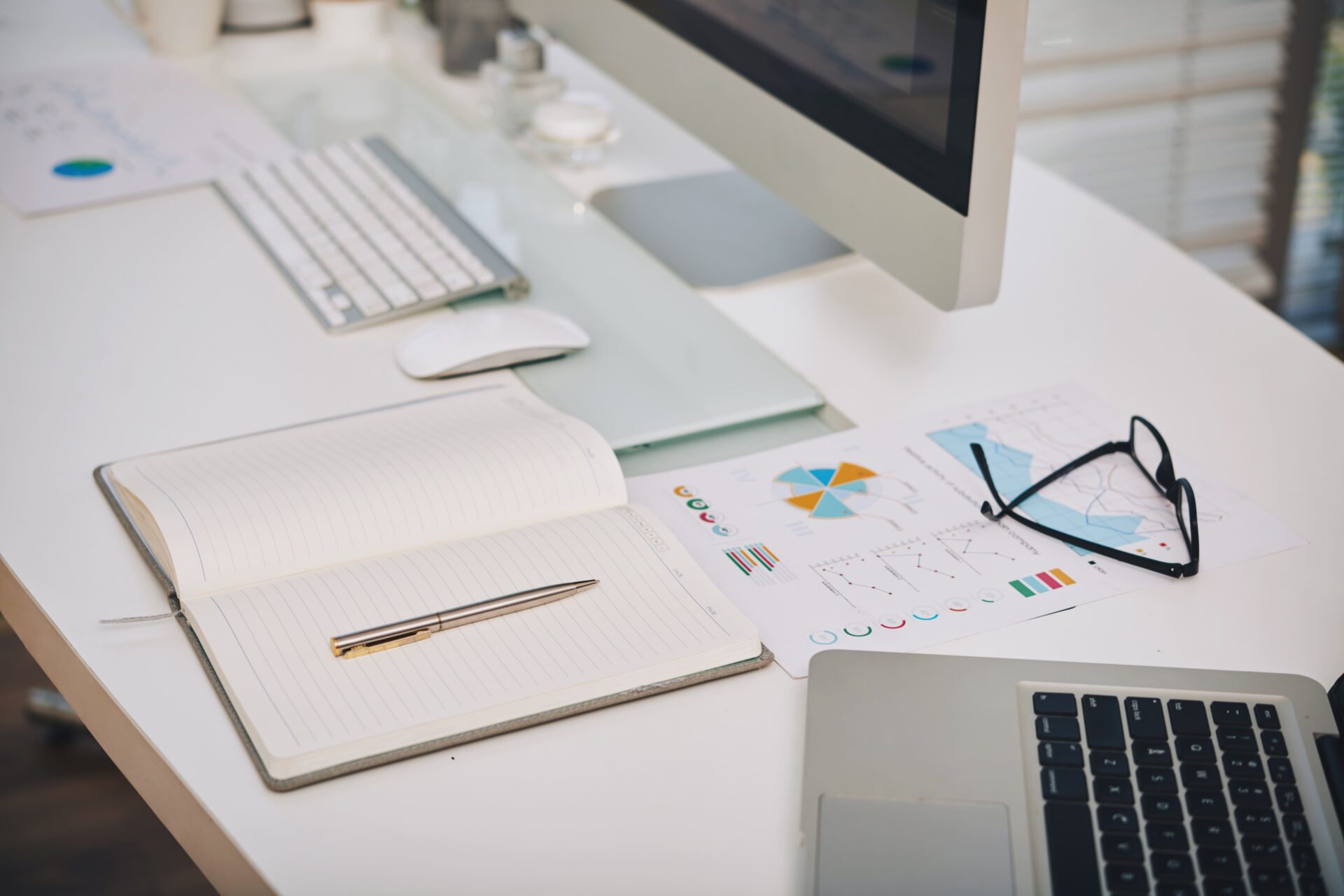 Documents on an office desk